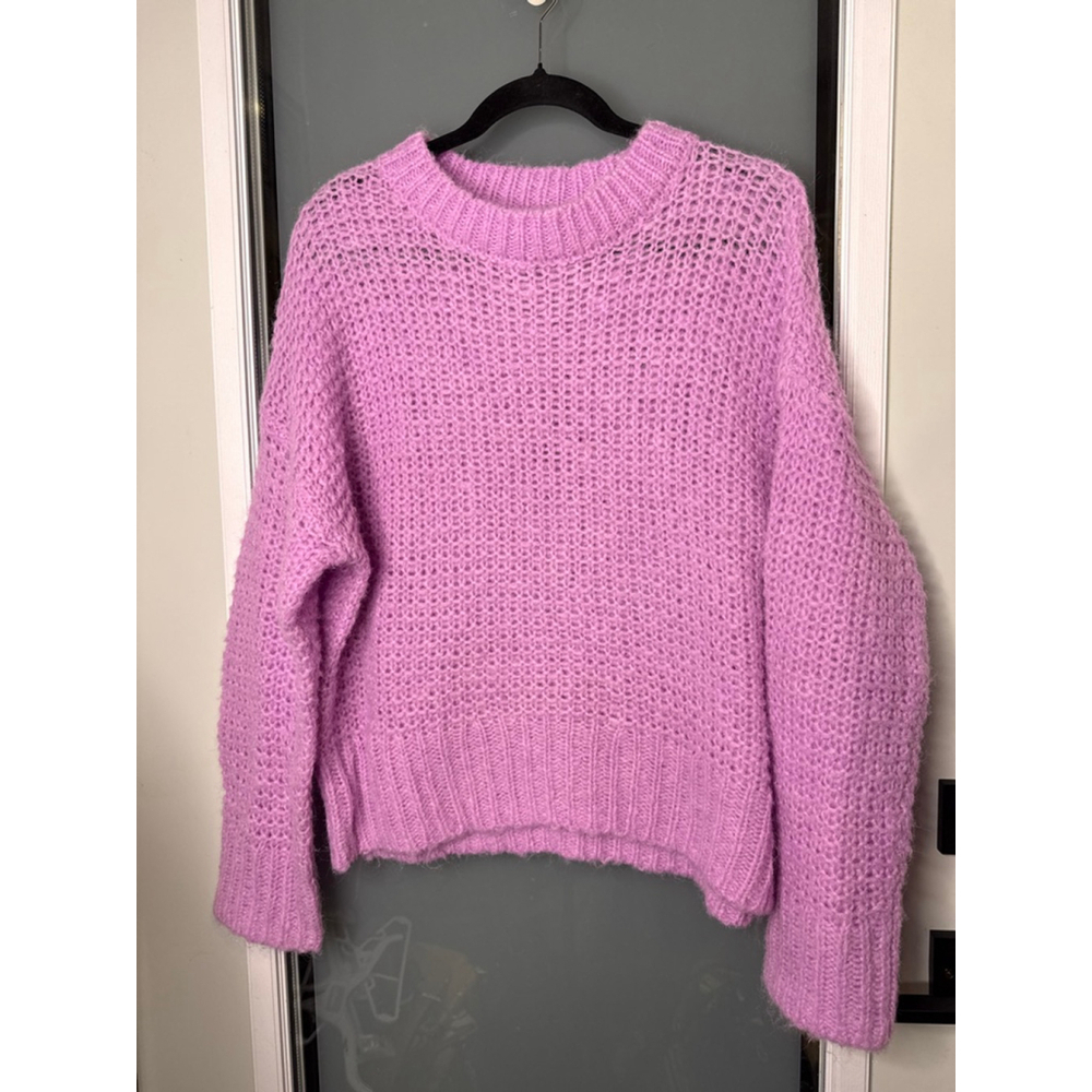Chelsea28 Loose Knit Crew Neck Sweater Light Purple Size S - Picture 2 of 7